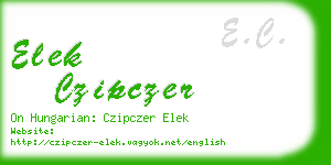 elek czipczer business card